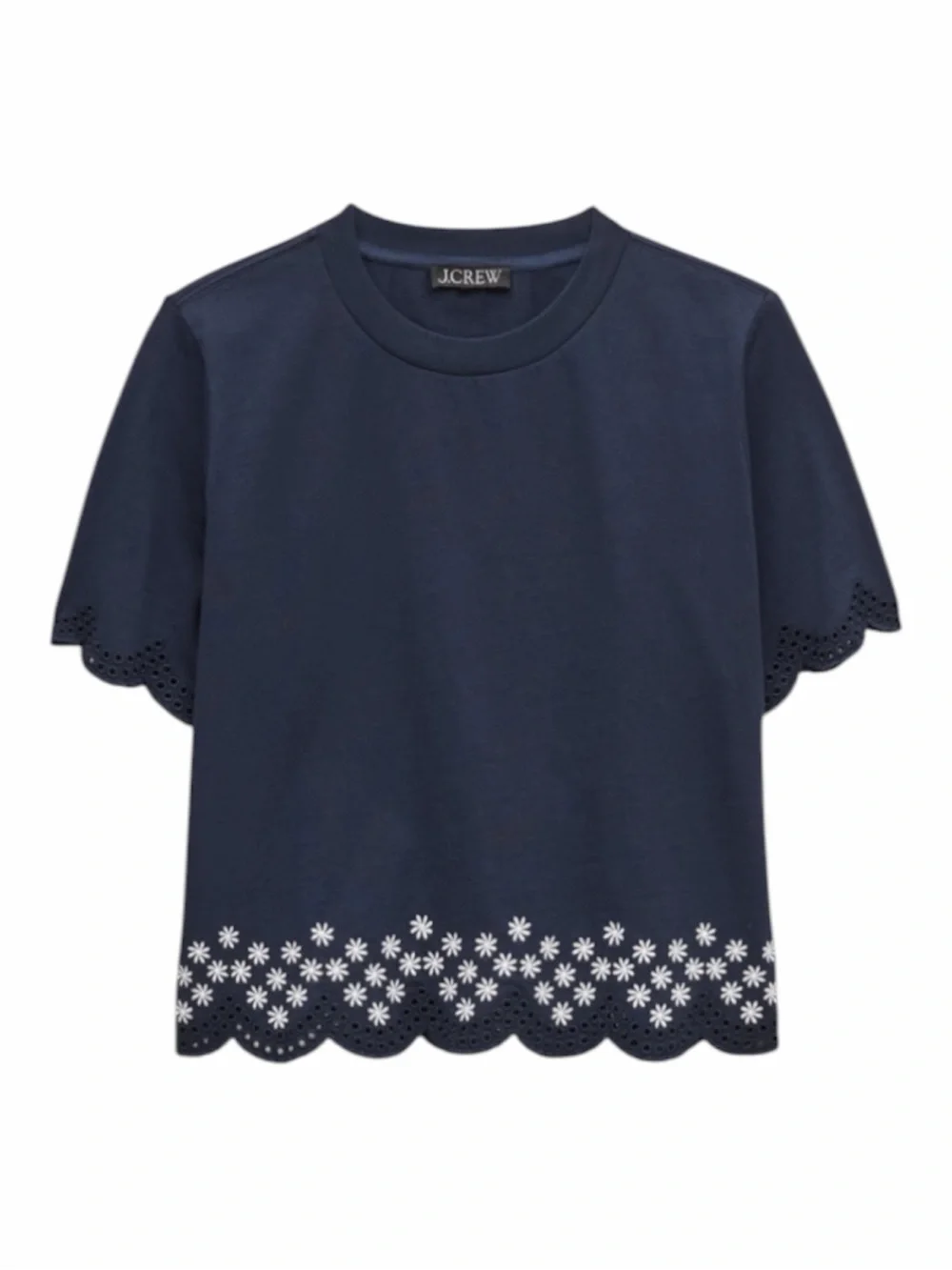 • J. Crew • Premium-weight relaxed scalloped T-shirt